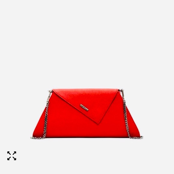 SUSU Handbags - Red Envelope Crossbody Clutch Bag with Chain Strap